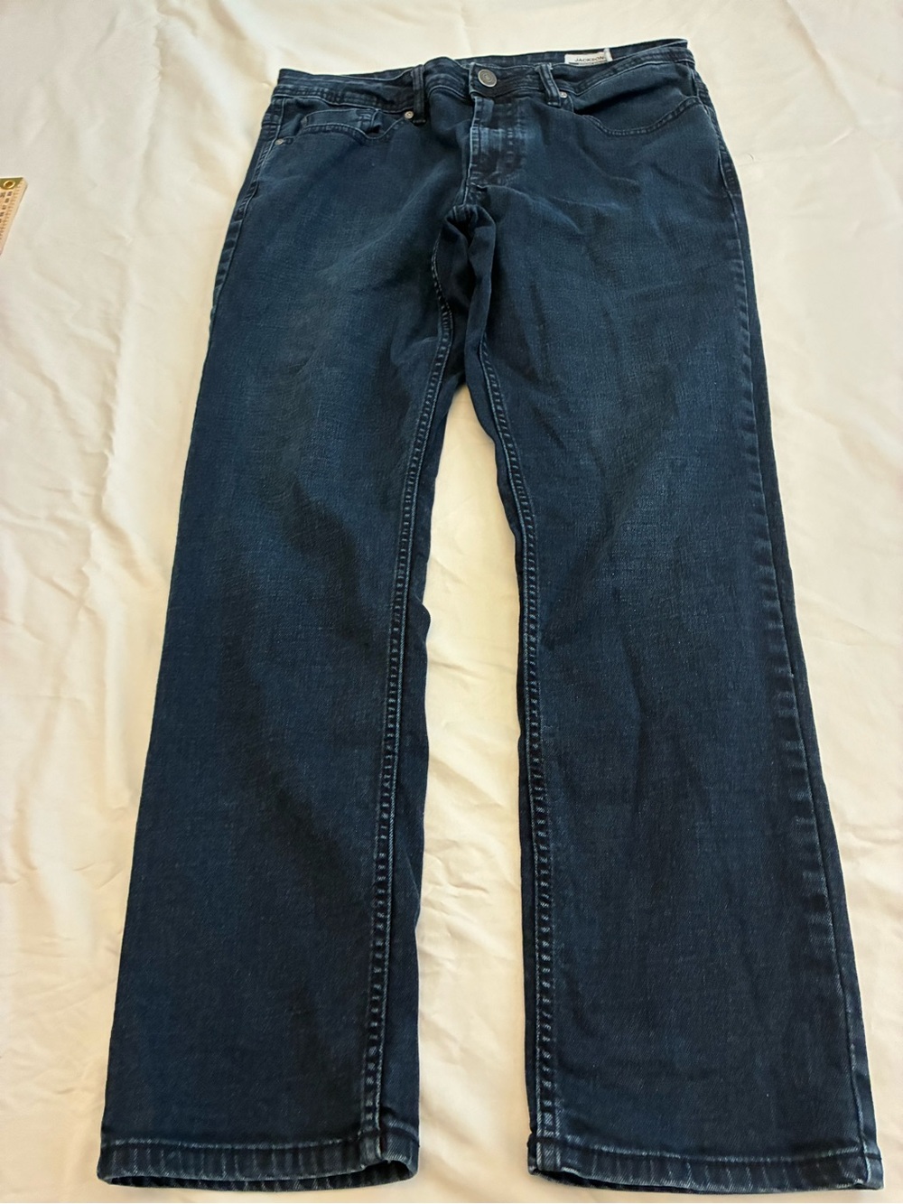JACKSON Men's Dark Blue Straight Jeans size 34X30